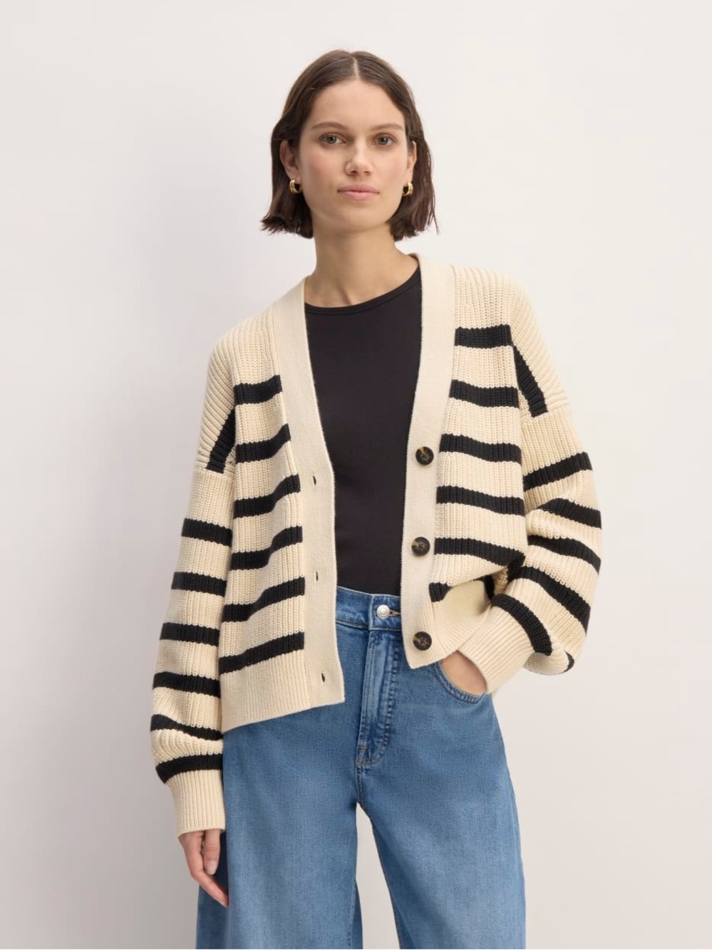 Everlane The Boxy Cardigan in Everyday Cotton Size S